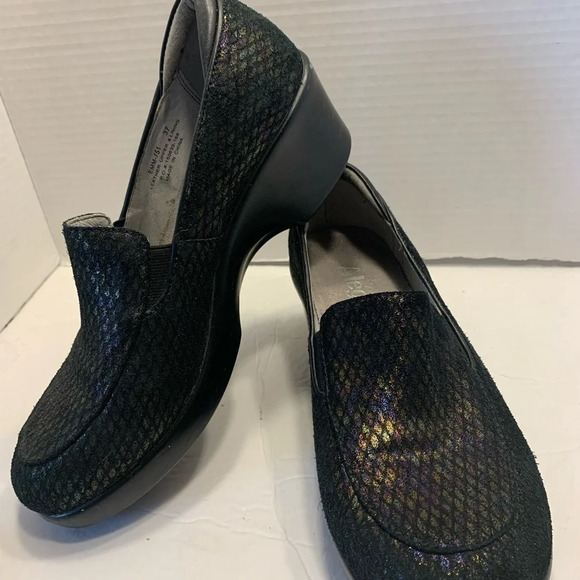 Alegria Ema metallic rain, leather slip on loafer, clogs, skid resistant size 7 - Picture 6 of 7